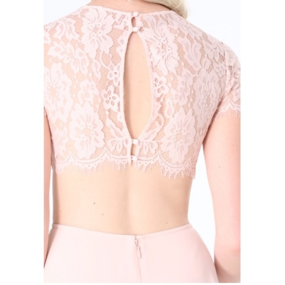 NEW - BEBE Open Back Lace Cutout Dress - Blush - Picture 4 of 7